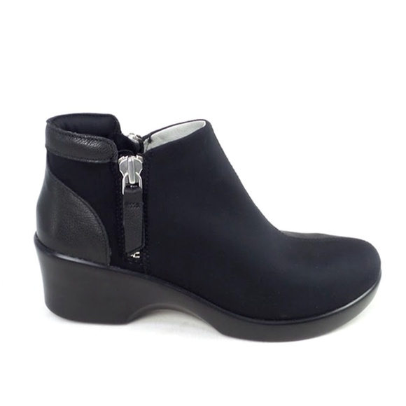 Alegria Sloan Leather Ankle Booties Black Size 39 - Picture 1 of 14